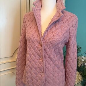 Women's Pink Cable Knit Sweater